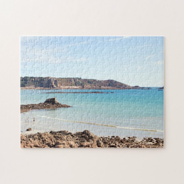 Quebra-cabeça Baía de rua Brelade, Jersey (Horizontal)