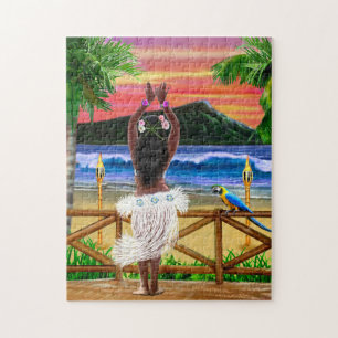 Quebra-cabeça Bailarina Havaiana do Pôr do Sol