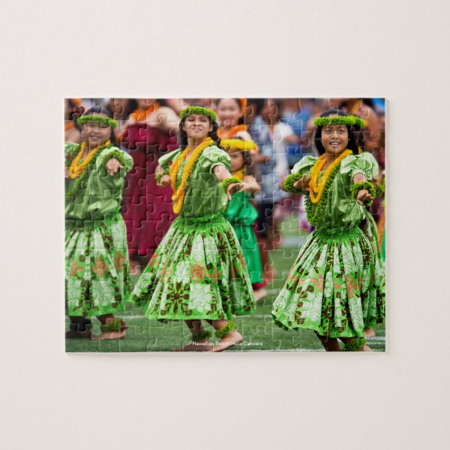 Quebra-cabeça Bailarinas de Hula da Praia Havaiana (Horizontal)