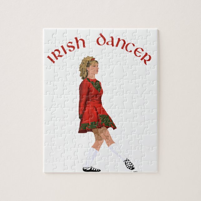 Quebra-cabeça Bailarino Irlandês de Sapato Macio de Vermelho (Vertical)