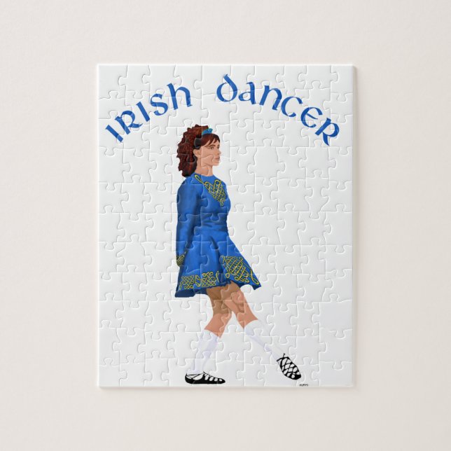 Quebra-cabeça Bailarino Irlandês de Sapato Macio em Azul (Vertical)