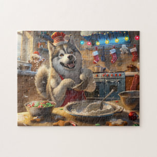 Quebra-cabeça Baking de Férias Malamute no Alasca: Natal Festivo