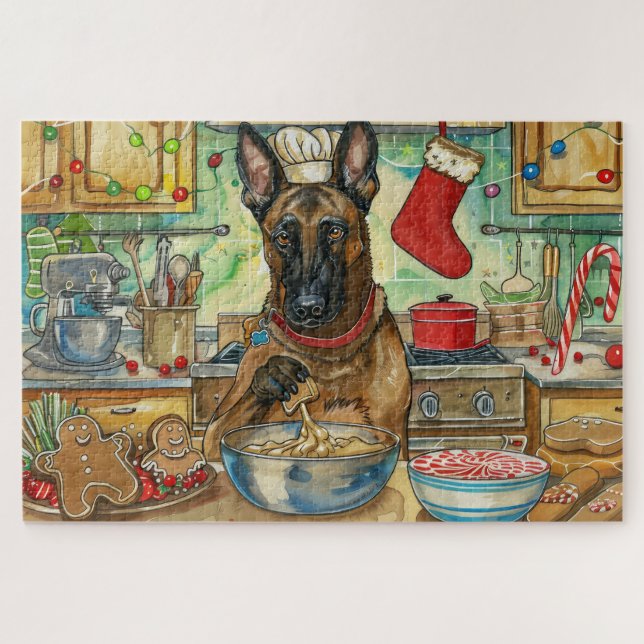 Quebra-cabeça Baking de Natal Festivo em Malinoi belga (Horizontal)