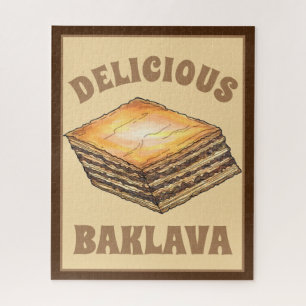 Quebra-cabeça Baklava Sweet Filo Honey Dessert Paery Comida greg