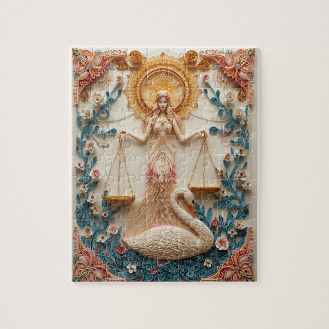 Quebra-cabeça Balança de Libra Equilibrada - Quilling de Papel (Vertical)