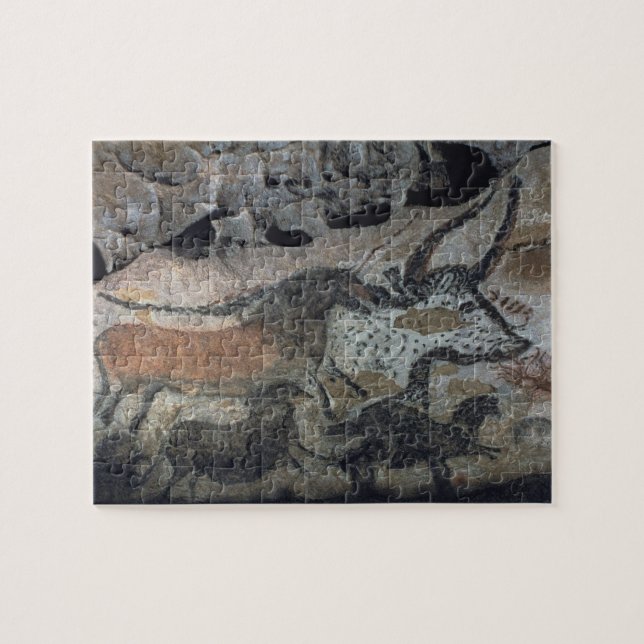 Quebra-cabeça Balance a pintura de um touro e dos cavalos, (Horizontal)
