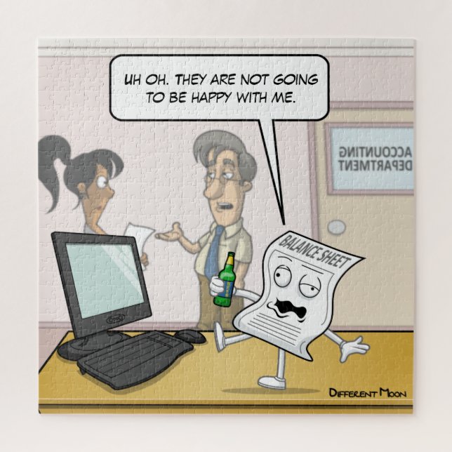 Quebra-cabeça Balanço do Bebado Contabilístico Punny Jigsaw Queb (Vertical)