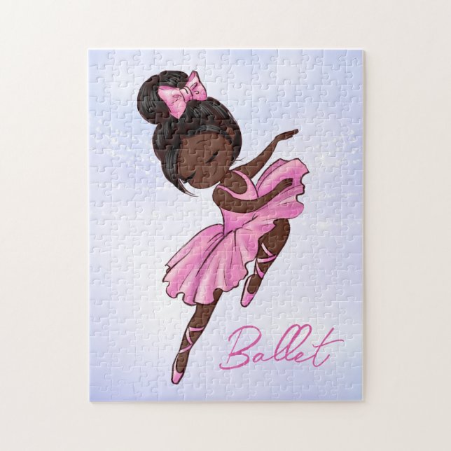 Quebra-cabeça Balé Afro-Americano Ballerina Rosa Tutu (Vertical)