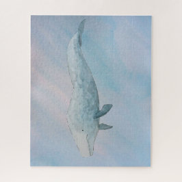 Quebra-cabeça Baleia Azul Oceânica de Aquarela