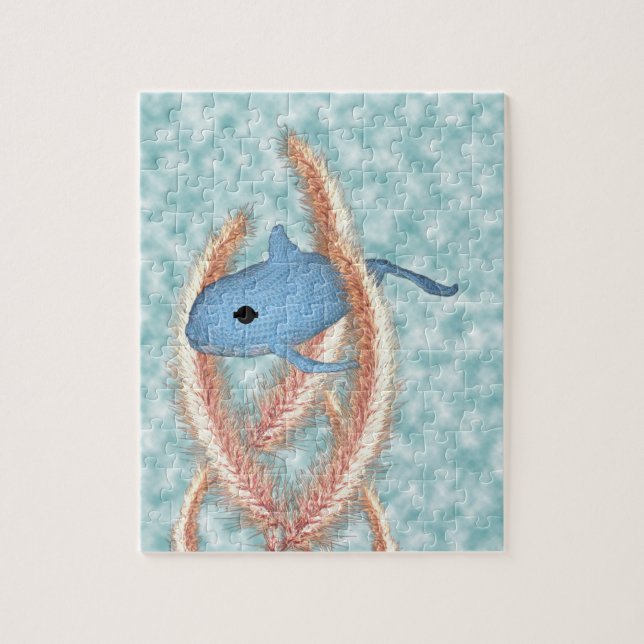 Quebra-cabeça - Baleia Nadando através da Grama (Vertical)