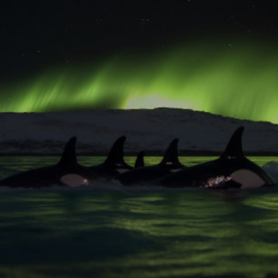 Quebra-cabeça Baleias Assassinas Sob a Aurora - Orca