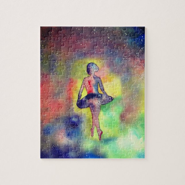 Quebra-cabeça Ballerina, Dançarina Balé Waterolro Art (Vertical)