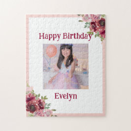 Quebra-cabeça Ballerina Dancer| Balé Floral Rosa Aniversário