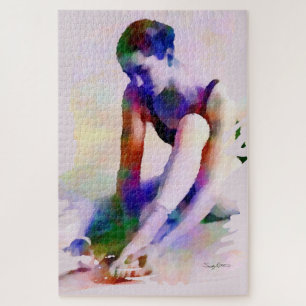 Quebra-cabeça Ballerina, Rosa, Aquarela Arte Contemporânea
