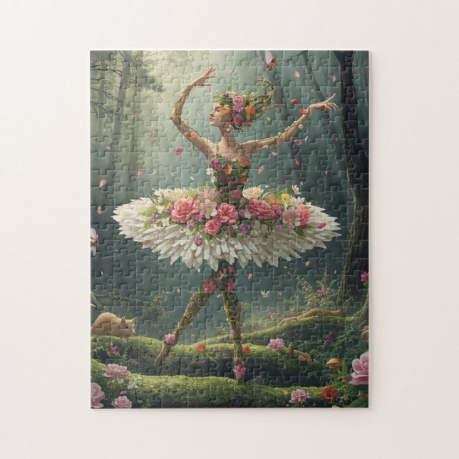 Quebra-cabeça Ballet Floral na Floresta Encantada (Vertical)