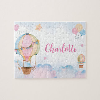Quebra-cabeça Balões, Corações e Nuvens de Ar Quente Personaliza