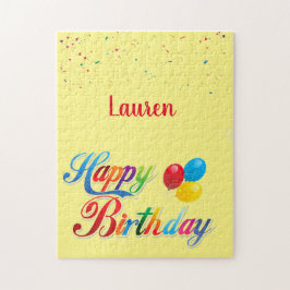 Quebra-cabeça Balões de Aniversário Feliz e Colorido bonito