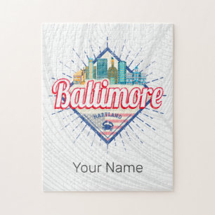 Quebra-cabeça Baltimore Maryland United States Skyline Vintage