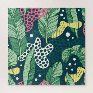 Quebra-cabeça Banana deixa abstrato, cores da moda