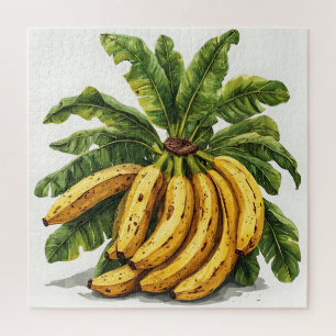Quebra-cabeça Bananas e suas folhas verdes