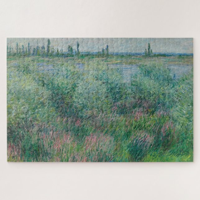 Quebra-cabeça Bancos do Sena perto de Vétheuil, Monet 1881 (Horizontal)
