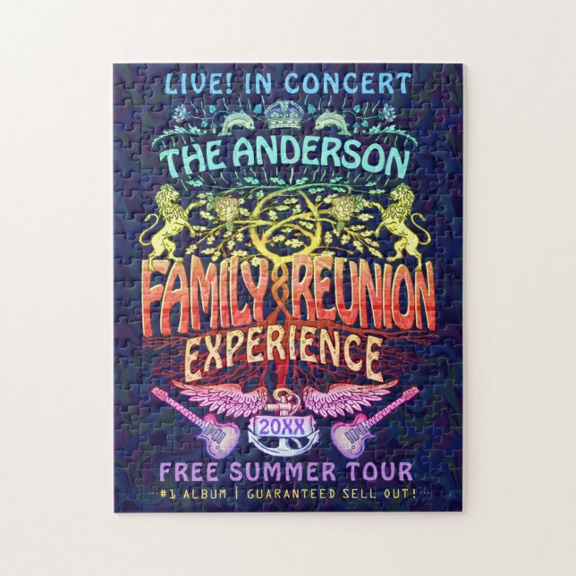 Quebra-cabeça Banda de Reunião da Família Retro 70s Concert Logo (Vertical)