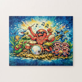 Quebra-cabeça Banda de rock submarina desenho animado