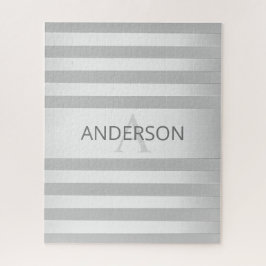 Quebra-cabeça Bandas de Ombre Silver Faux Contemporâneas e Cinza