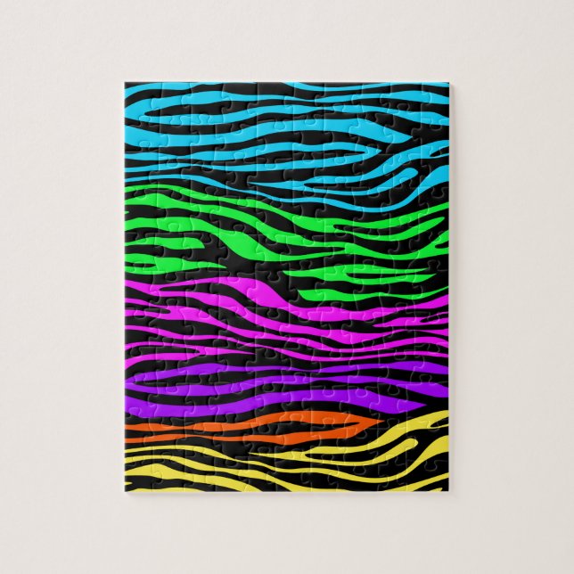 Quebra-cabeça Bandas de Zebra Coloridas abstrato (Vertical)