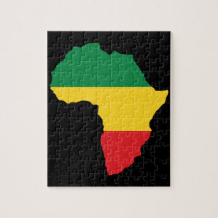 Quebra-cabeça Bandeira África Verde, Dourada e Vermelha