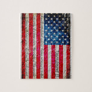 Quebra-cabeça Bandeira americana afligida e segunda alteração