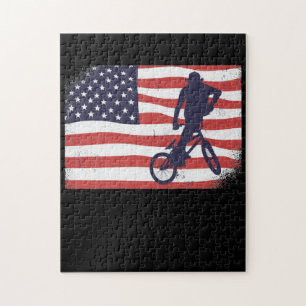 Quebra-cabeça bandeira americana BMX