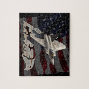 Quebra-cabeça Bandeira americana do raptor F-22