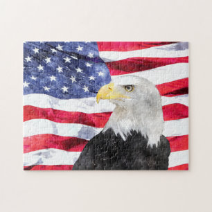 QUEBRA-CABEÇA BANDEIRA AMERICANA & EAGLE