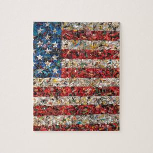 Quebra-cabeça bandeira americana grunge