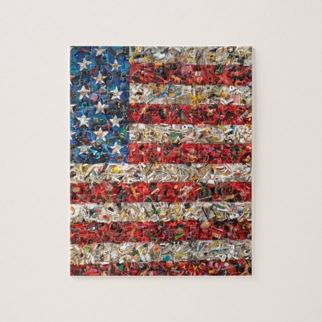 Quebra-cabeça bandeira americana grunge (Vertical)