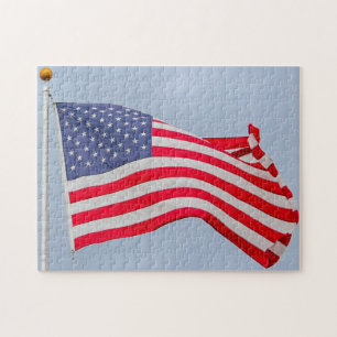Quebra-cabeça Bandeira Americana Onda no vento