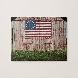 Quebra-cabeça Bandeira americana pintada no celeiro