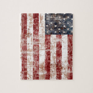 Quebra-cabeça Bandeira americana rústica