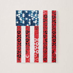 Quebra-cabeça bandeira americana vertical