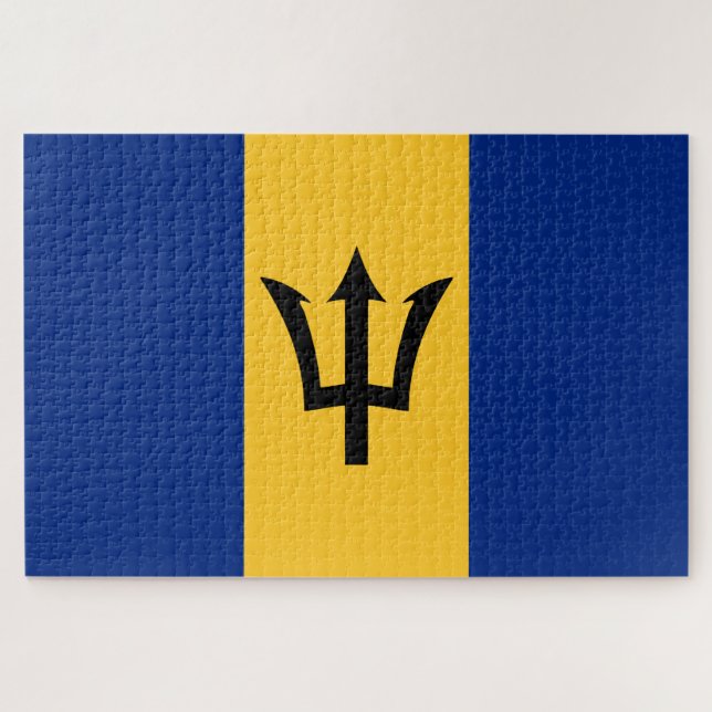 Quebra-cabeça Bandeira Barbadiana (Barbados) (Bajan) (Horizontal)