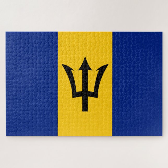 Quebra-cabeça Bandeira Barbados (Horizontal)