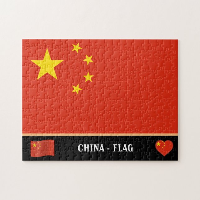 Quebra-cabeça Bandeira chinesa e país chinês / China (Horizontal)