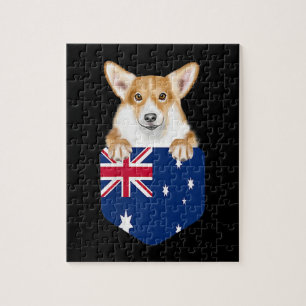 Quebra-cabeça Bandeira Da Austrália Pembroke Welsh Corgi Dog Po