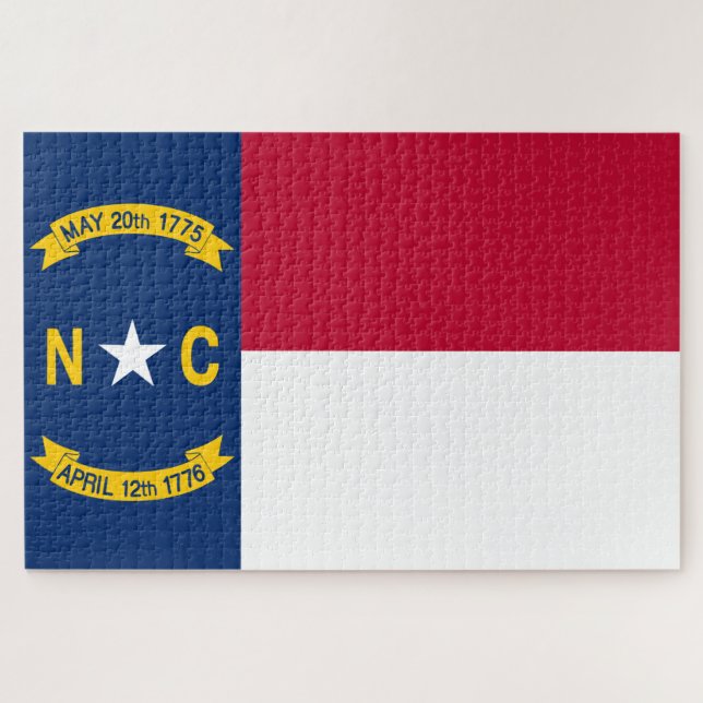 Quebra-cabeça Bandeira da Carolina do Norte (Horizontal)