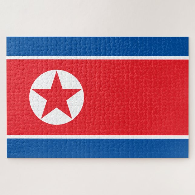 Quebra-cabeça Bandeira da Coreia do Norte (RPDC) (Horizontal)