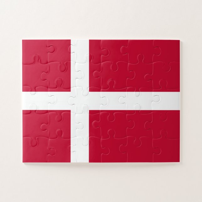 Quebra-cabeça Bandeira da Dinamarca (Horizontal)