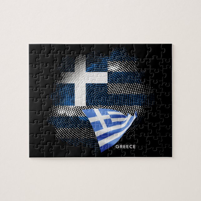 Quebra-cabeça bandeira da Grécia (Horizontal)