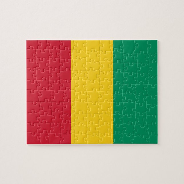 Quebra-cabeça bandeira da Guiné (Horizontal)