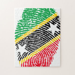 Quebra-cabeça Bandeira da impressão digital de São Cristóvão.